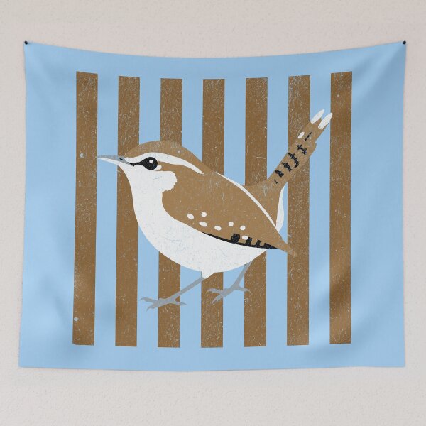 Item preview, Carolina Wren Vintage Stripes Birdwatching Graphic designed and sold by donwillisjrart.