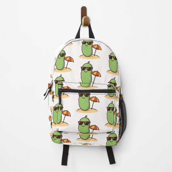 Item preview, Cute Cool Pickle On The Beach Funny Pickle Lover Summer Vacation Kawaii Cartoon Design designed and sold by Basma Designs | Retro, Kawaii Shirts & Stickers.