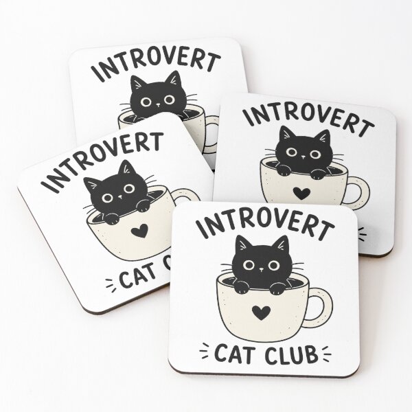 Item preview, Introvert Cat Club Minimal Design designed and sold by SriKartify.
