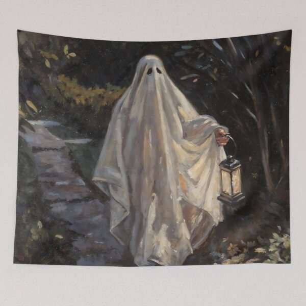 Item preview, Cute Ghost With Lantern Halloween Gothic Graphic Art designed and sold by DarkHolyQueen.