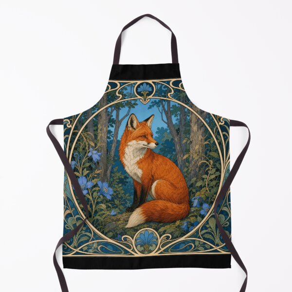 Item preview, Art Nouveau Fox Forest Animal Design designed and sold by AntiqueImages.