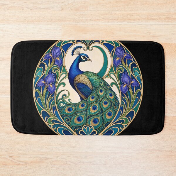 Item preview, Art Nouveau Peacock Floral designed and sold by AntiqueImages.