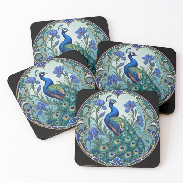 Item preview, Elegant Peacock in a Garden Art Nouveau designed and sold by AntiqueImages.