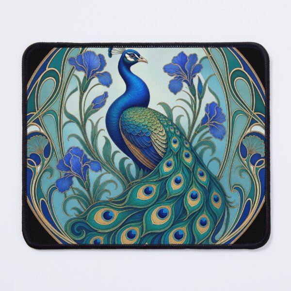 Item preview, Elegant Peacock in a Garden Art Nouveau designed and sold by AntiqueImages.