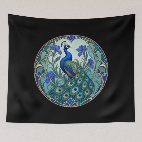 Item preview, Elegant Peacock in a Garden Art Nouveau designed and sold by AntiqueImages.