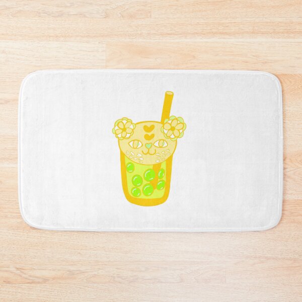 Item preview, Love cat lemon yellow bubble tea doodle designed and sold by BritishDelights.