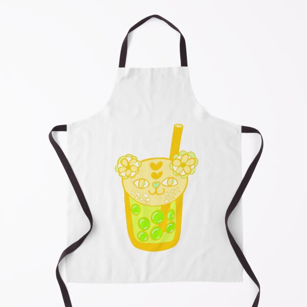 Item preview, Love cat lemon yellow bubble tea doodle designed and sold by BritishDelights.
