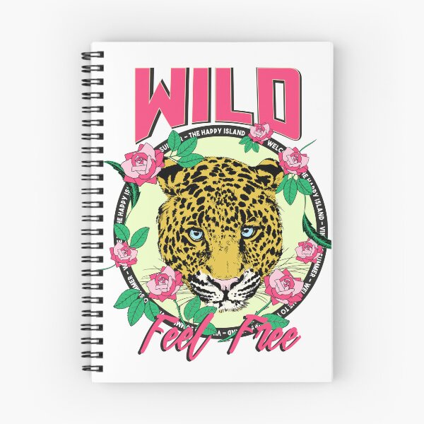 Item preview, Wild Feel Free Leopard Rose Floral Happy Island T-Shirt designed and sold by Atique Creations.
