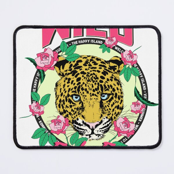 Item preview, Wild Feel Free Leopard Rose Floral Happy Island T-Shirt designed and sold by Atique Creations.