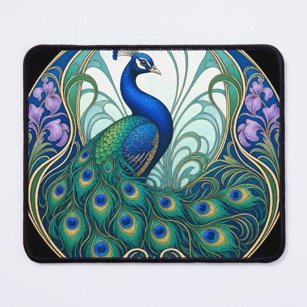 Item preview, Art Nouveau Peacock Elegant Bird Design designed and sold by AntiqueImages.