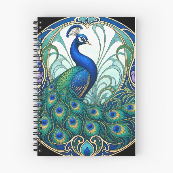 Item preview, Art Nouveau Peacock Elegant Bird Design designed and sold by AntiqueImages.