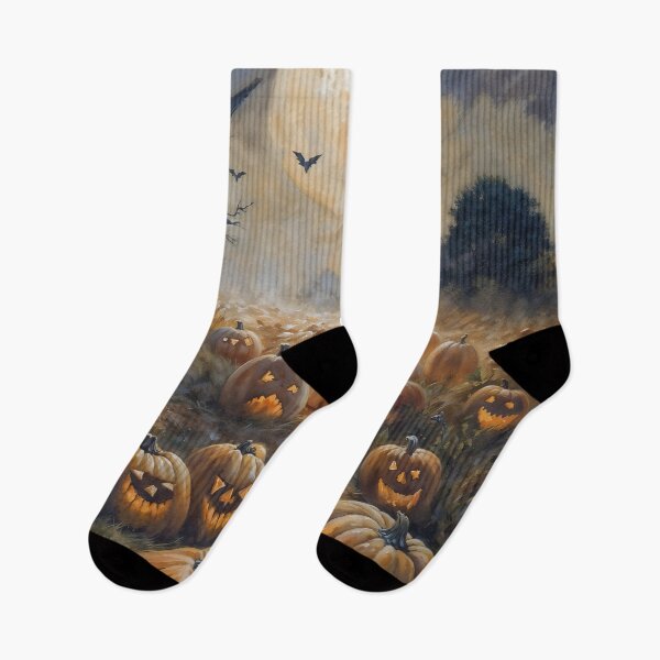 Item preview, Halloween Jack O Lantern Pumpkin Field Full Moon Art designed and sold by DarkHolyQueen.