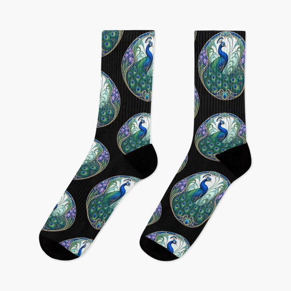 Item preview, Art Nouveau Peacock Elegant Bird Design designed and sold by AntiqueImages.