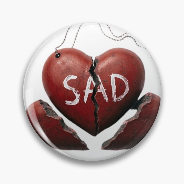 Item preview, Sad broken heart with the word Sad in the middle designed and sold by Lkimi.