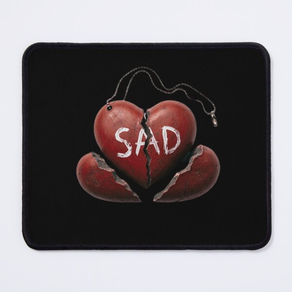 Item preview, Sad broken heart with the word Sad in the middle designed and sold by Lkimi.