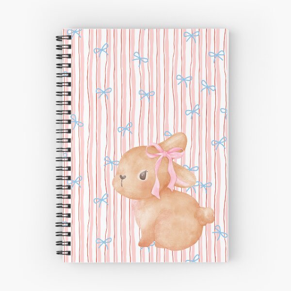 Item preview, Watercolor Coquette Bunny Pink Bow and Stripes designed and sold by TwilightDrafts.