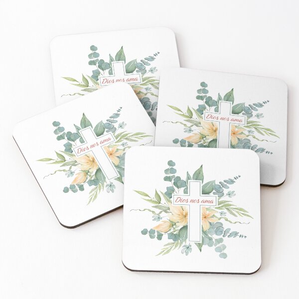 Item preview, God Loves Us Cross with Flowers Elegant designed and sold by Lorens Designs.