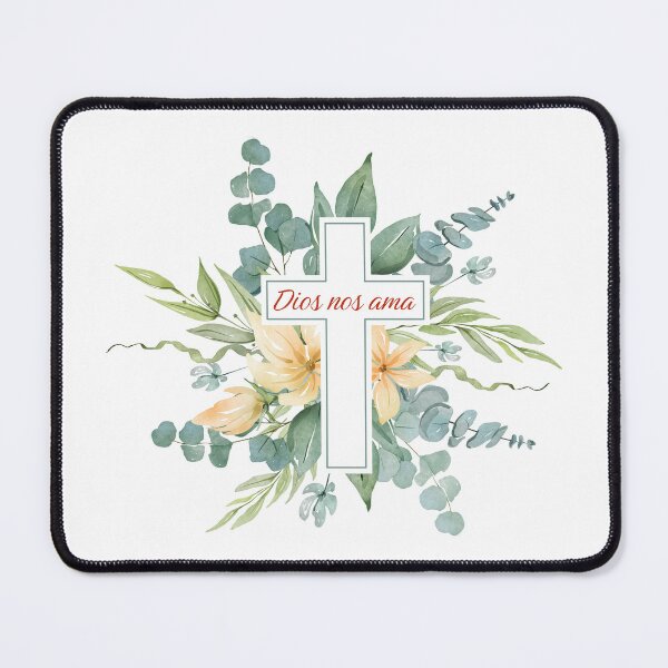 Item preview, God Loves Us Cross with Flowers Elegant designed and sold by Coffee & Designs.