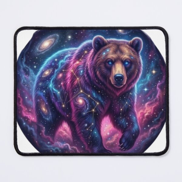 Item preview, Cosmic Bear Forest Guardian Nebula Art designed and sold by BoldConcept43.