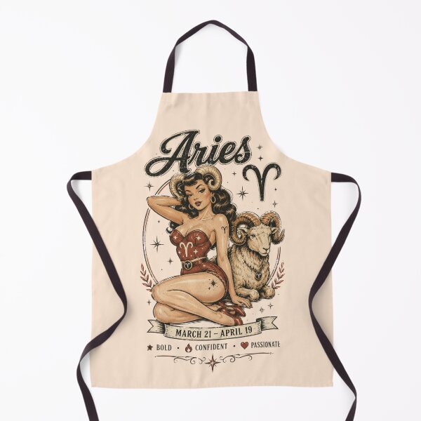 Item preview, Aries Zodiac Pin-Up Girl & Ram Vintage Astrology Design | Retro Horoscope Gift for Aries designed and sold by TheStephanieRome.