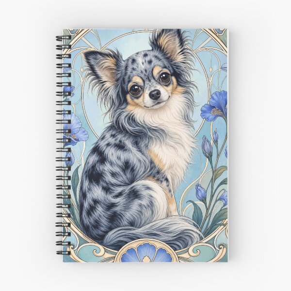 Item preview, Long Haired Merle Chihuahua Art Nouveau Dog designed and sold by AntiqueImages.