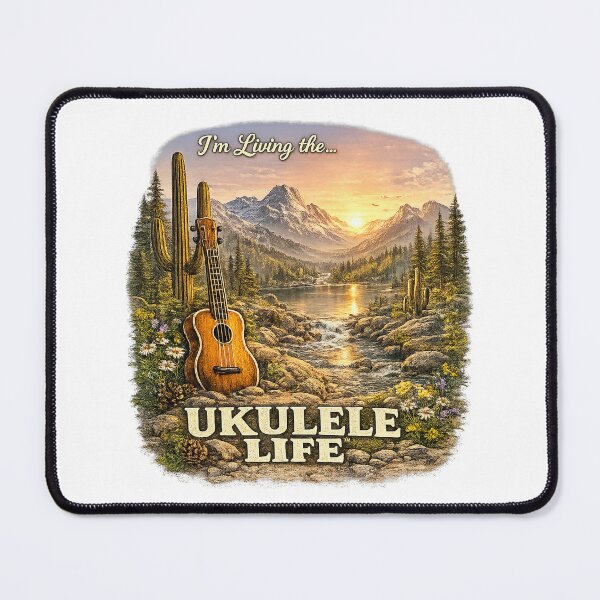 Item preview, Ukulele Life™ - Vintage Retro Shirt – Distressed Music Lover Tee - Rocky Mountain Version designed and sold by Ukulele Gent.