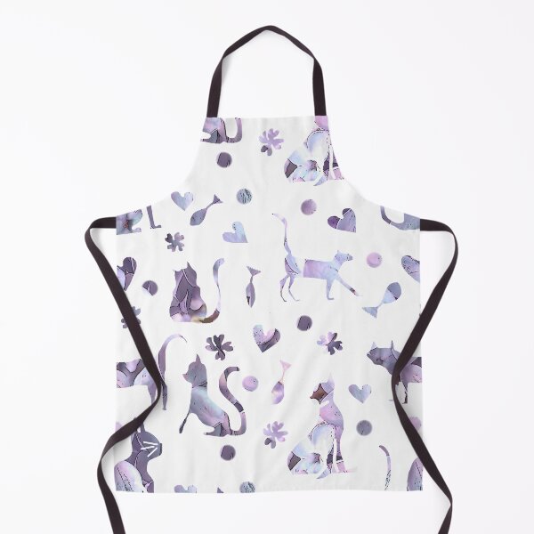 Item preview, Purple Cats, fish, hearts Pattern designed and sold by Brightside-art.