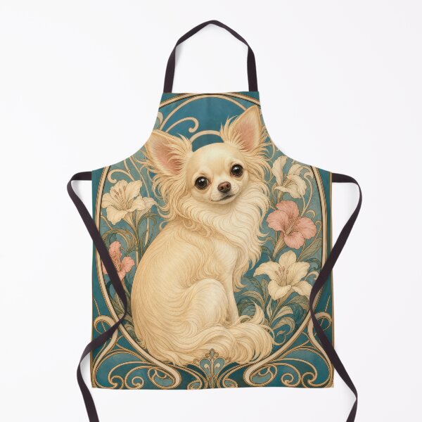 Item preview, Long-haired Chihuahua Art Nouveau Dog Lover designed and sold by AntiqueImages.
