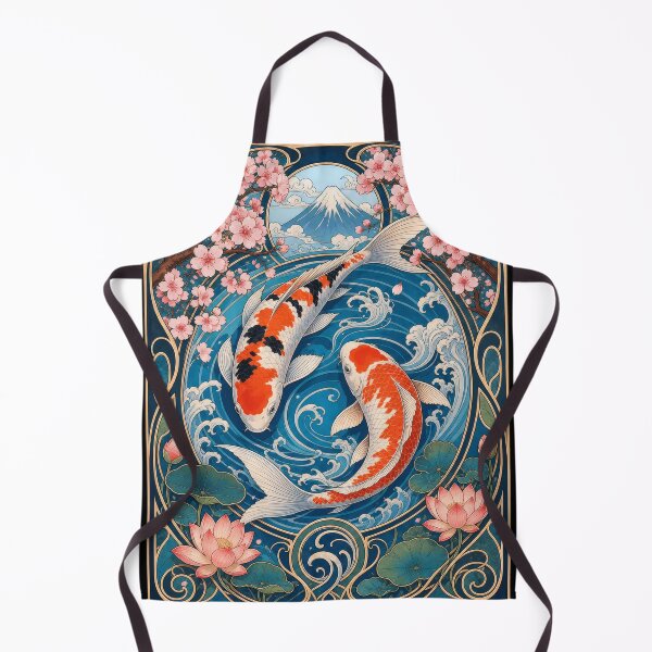 Item preview, Art Nouveau Koi Fish Japanese Cherry Blossom designed and sold by AntiqueImages.