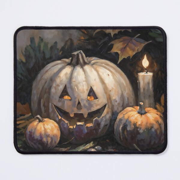 Item preview, White Jack O Lantern Halloween Pumpkin Candle Art designed and sold by DarkHolyQueen.