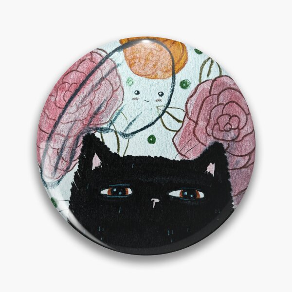 Item preview, Floral Spector - Black Cat, Roses, and Ghost Mixed Media - Day 304 of 365  designed and sold by BeeandKiwi.