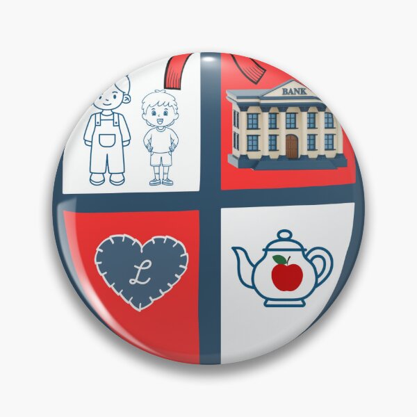 Item preview, Mom’s shield crest red blue designed and sold by The Pink Feather.