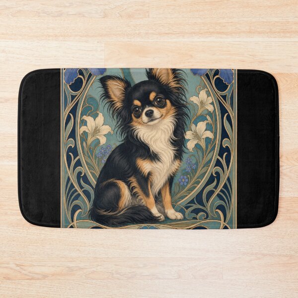 Item preview, Long Haired Chihuahua Art Nouveau Dog Lover designed and sold by AntiqueImages.