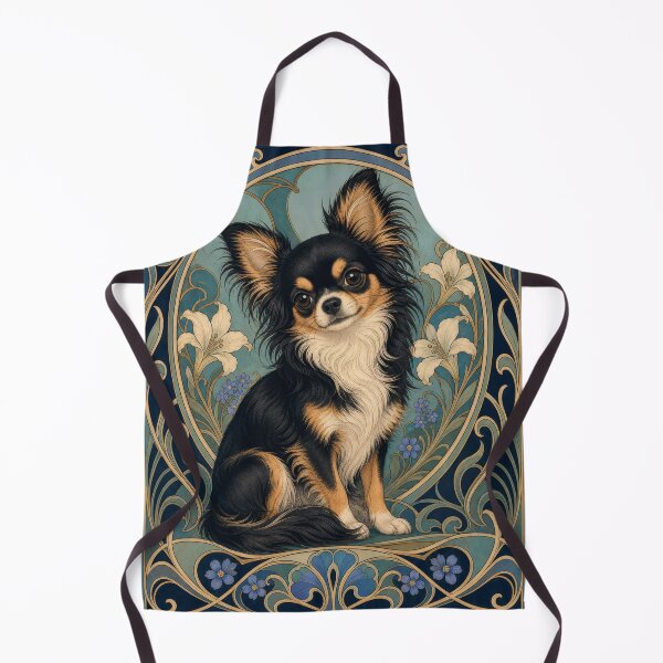 Item preview, Long Haired Chihuahua Art Nouveau Dog Lover designed and sold by AntiqueImages.