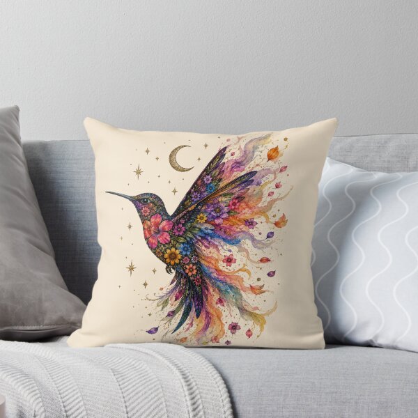 Item preview, Floral Hummingbird Art – Moonlit Wings designed and sold by MoonlitWhiskers.