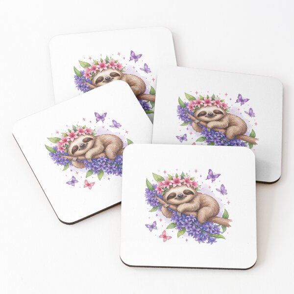 Item preview, Sloth Resting Amidst Butterflies designed and sold by jkrphoto.