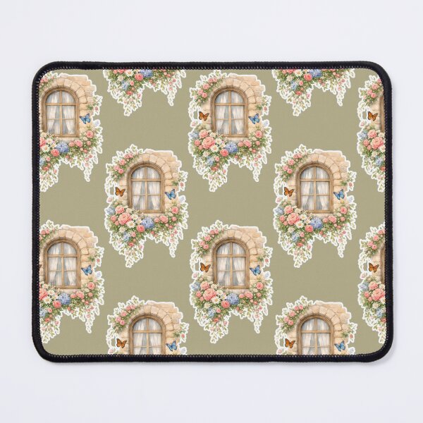Item preview, Cottagecore Watercolor Flower Window & Butterfly Sticker designed and sold by Rohan132.