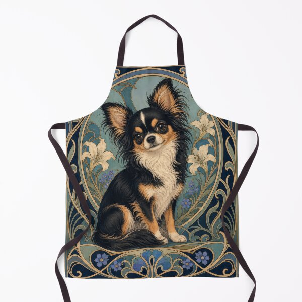 Item preview, Tricolor Long Haired Chihuahua with White Blaze designed and sold by AntiqueImages.