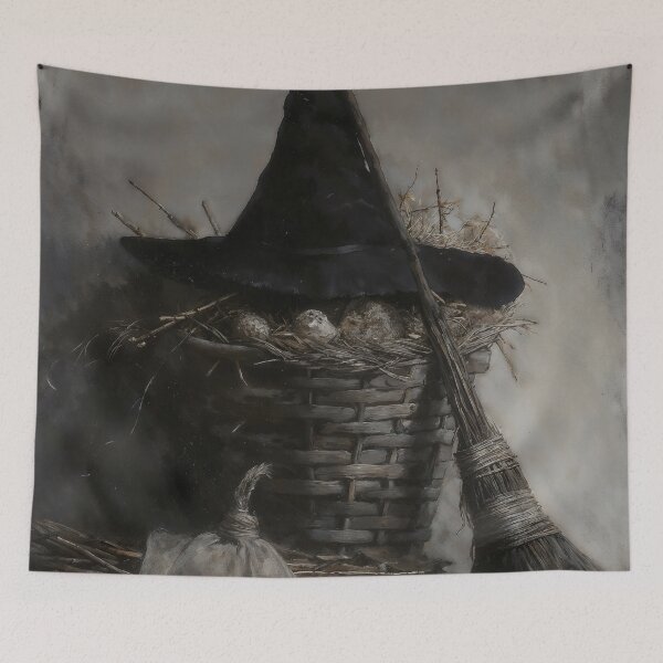 Item preview, Witch Hat Broomstick Gothic Aesthetic Graphic Art designed and sold by DarkHolyQueen.