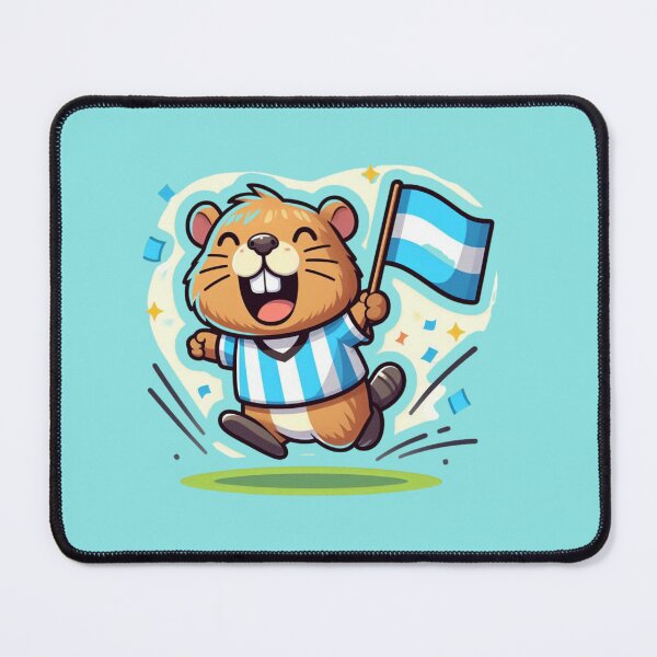 Item preview, Cute Argentina Capybara Soccer Fan Sticker | Funny Football Supporter Animal Cartoon | Capybara Mascot Gift designed and sold by gkhanco.
