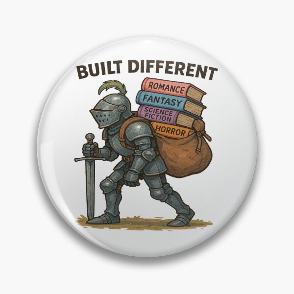 Item preview, Built Different Funny Fantasy Reader Knight Design designed and sold by BookedAndDesign.