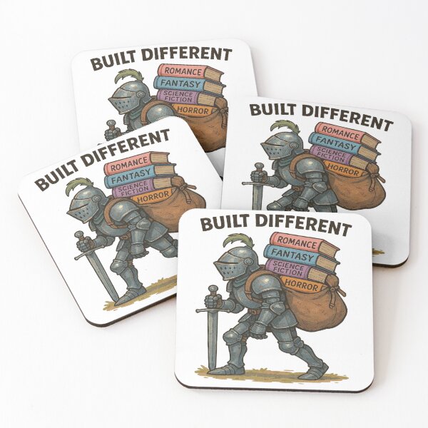 Item preview, Built Different Funny Fantasy Reader Knight Design designed and sold by BookedAndDesign.
