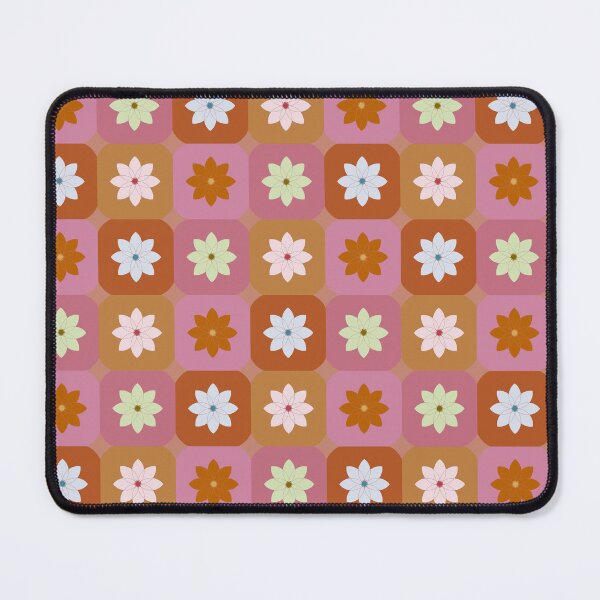 Item preview, Retro Geometric Flowers in Terracotta and Dusty Pink designed and sold by andrea.lavendelle.