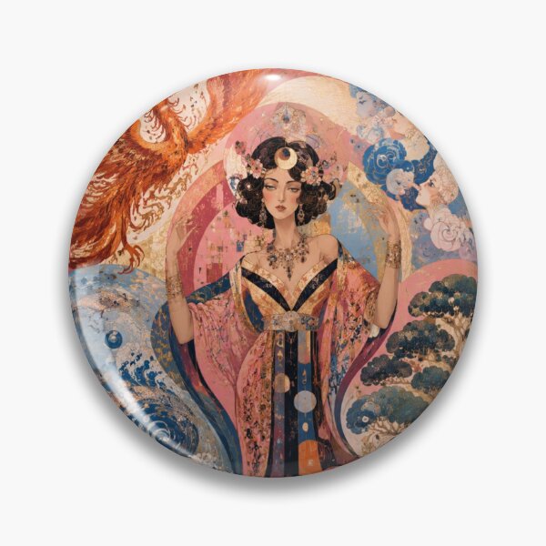 Item preview, The Goddess of the Four Elements - Phoenix, Fish, Tree of Life, Mystical Art Nouveau designed and sold by Natalia-Vlad.