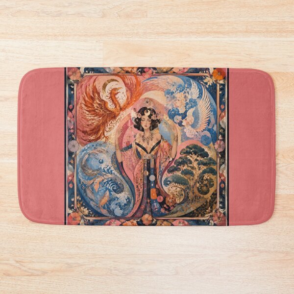 Item preview, The Goddess of the Four Elements - Phoenix, Fish, Tree of Life, Mystical Art Nouveau designed and sold by Natalia-Vlad.
