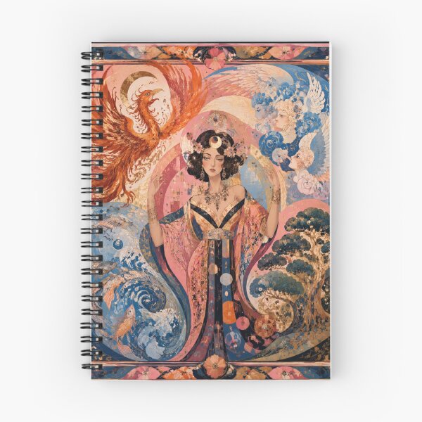 Item preview, The Goddess of the Four Elements - Phoenix, Fish, Tree of Life, Mystical Art Nouveau designed and sold by Natalia-Vlad.