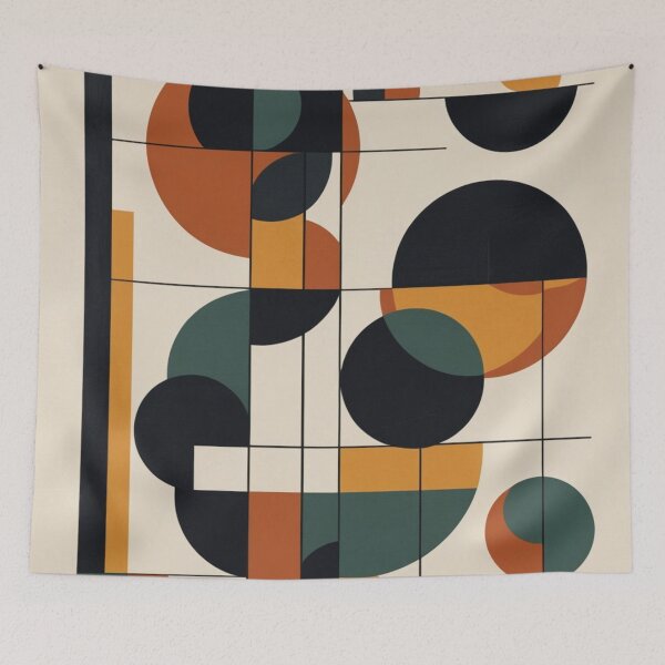 Item preview, Abstract Geometric Modernist Bauhaus Style Painting designed and sold by EnmarcArt.