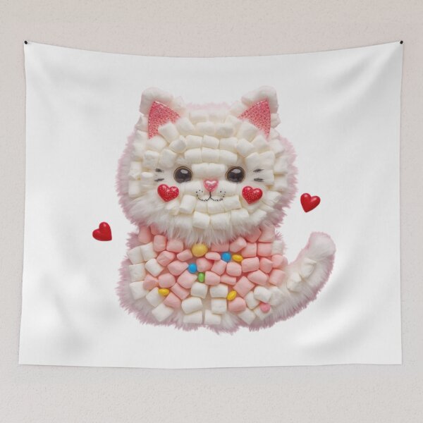 Item preview, Marshmallow Cat Kawaii Sticker designed and sold by Stylestickers55.