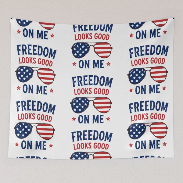 Item preview, Freedom looks good on me-patriotic design designed and sold by RahRahsCreation.
