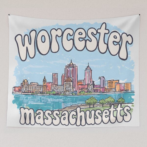 Item preview, Worcester Massachusetts Cute Pastel Skyline designed and sold by HowToCanadian.